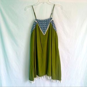 5/$20 SALE🎉 JODIFL size M olive green and bright blue sleeveless dress